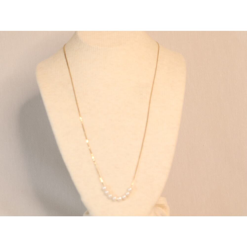 💎Barely There Chain Necklace With Pearly Bead Collar